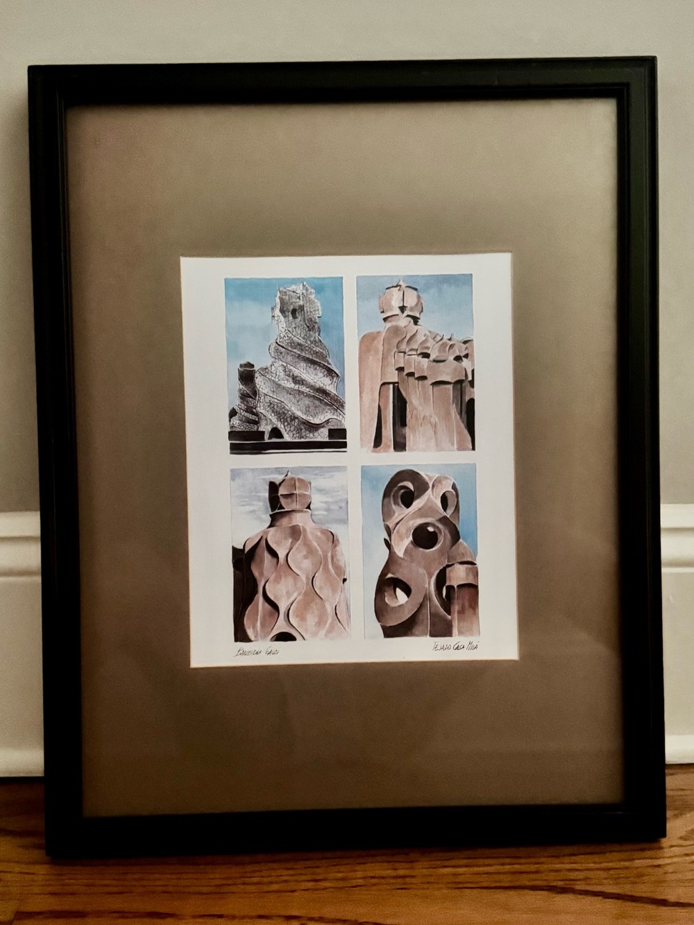 Framed Architectural Art Print in Black Frame
